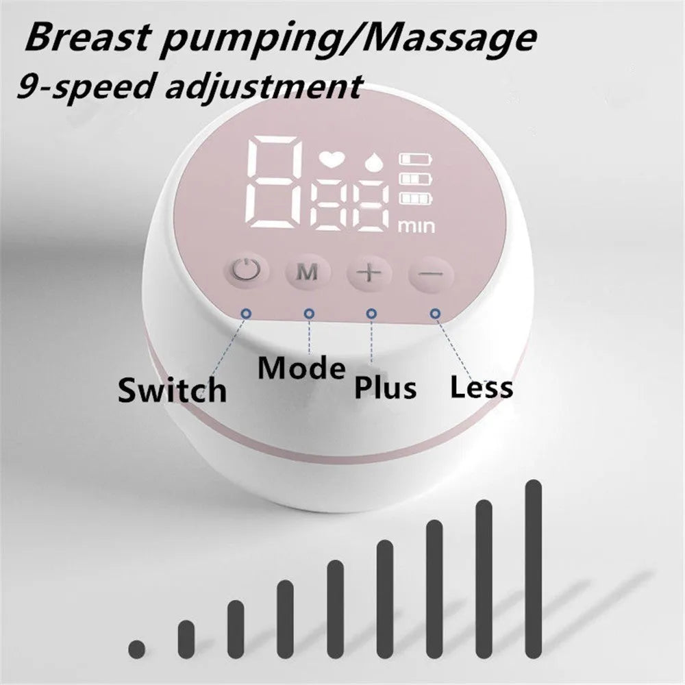 Electric breast pump automatic milking device in compact design with built-in lithium battery and USB power