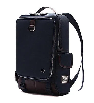 Men's modern Korean Oxford cloth backpack in army green colour, showing large capacity design.