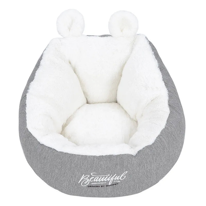 Grey cotton pet dog bed warming sleeping bag cushion with size S or M option for small to medium dogs