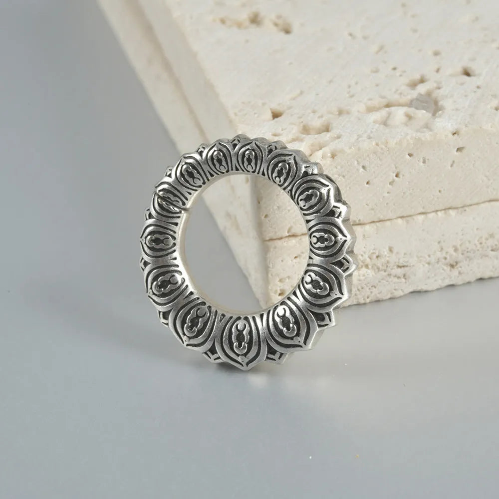 Retro heart-shaped and lotus magnetic earrings in antique silver and ancient gold finishes