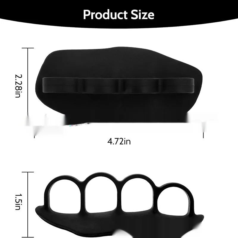 Black finger exerciser grip strength trainer with non-slip surface on a white background.