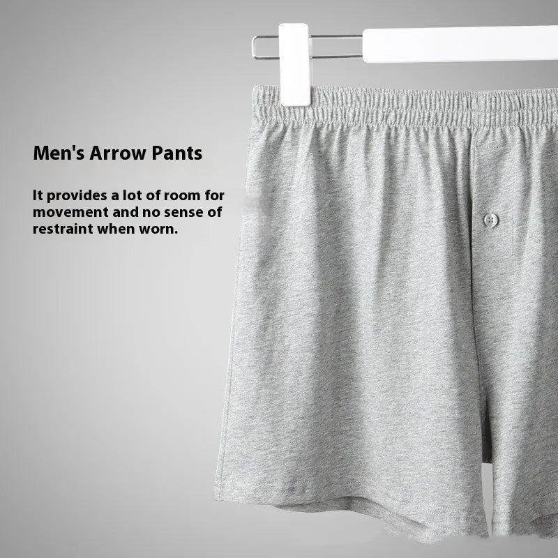 Men's cotton high-waist boxer shorts in light grey, dark blue and black colours