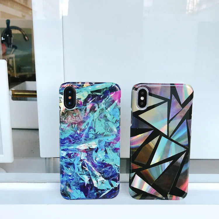 Green geometric triangle PC hard shell phone case for iPhone 7 8 4.7 inch model