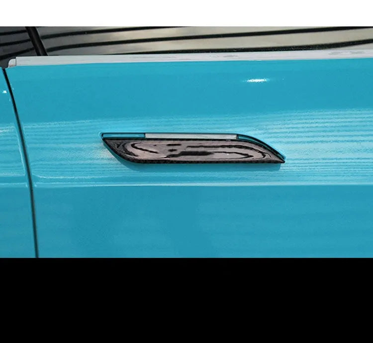 Four carbon fibre door handle patches for Tesla Model S with self-adhesive backing