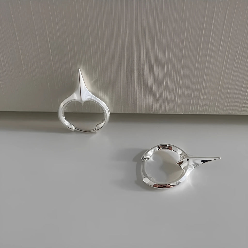 Geometric star ear clips for women with electroplated copper and white gold plating
