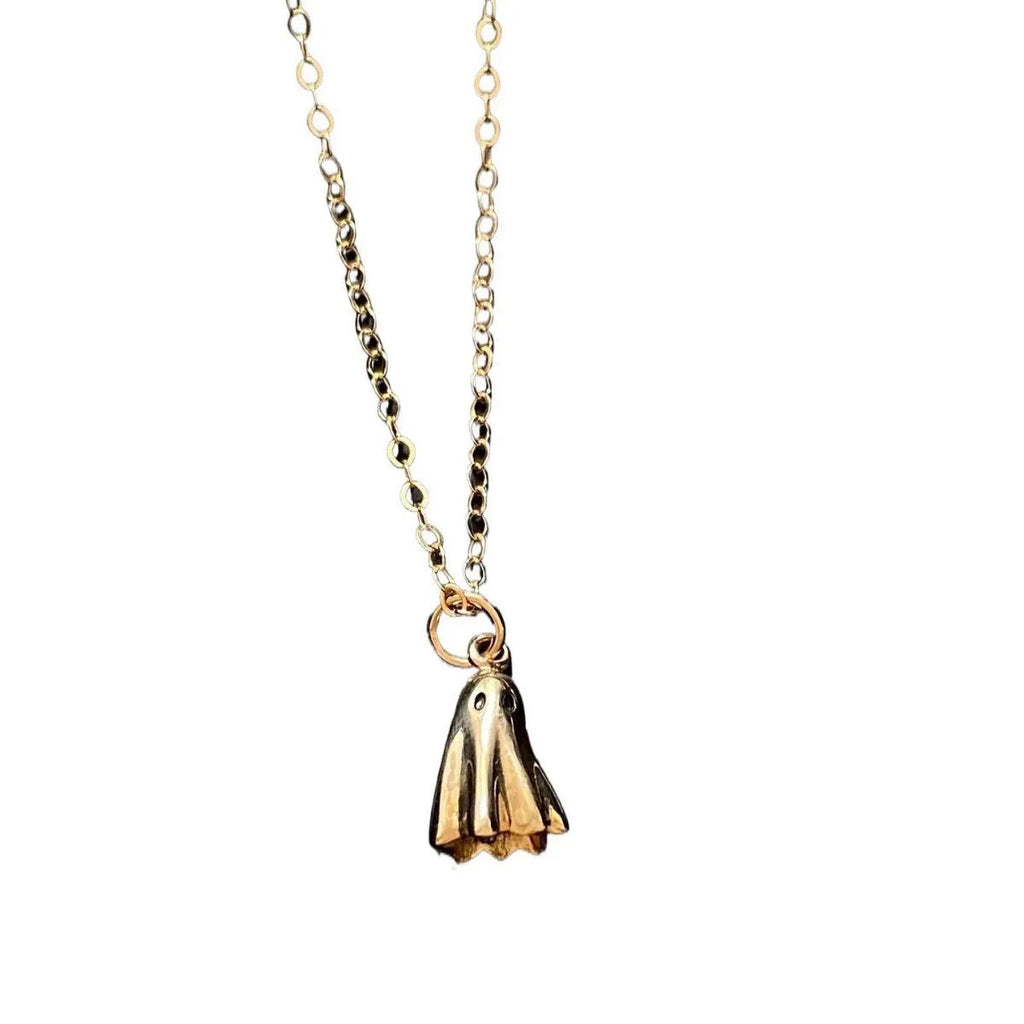 Ghost pendant necklace with titanium steel design on stainless steel twisted chain