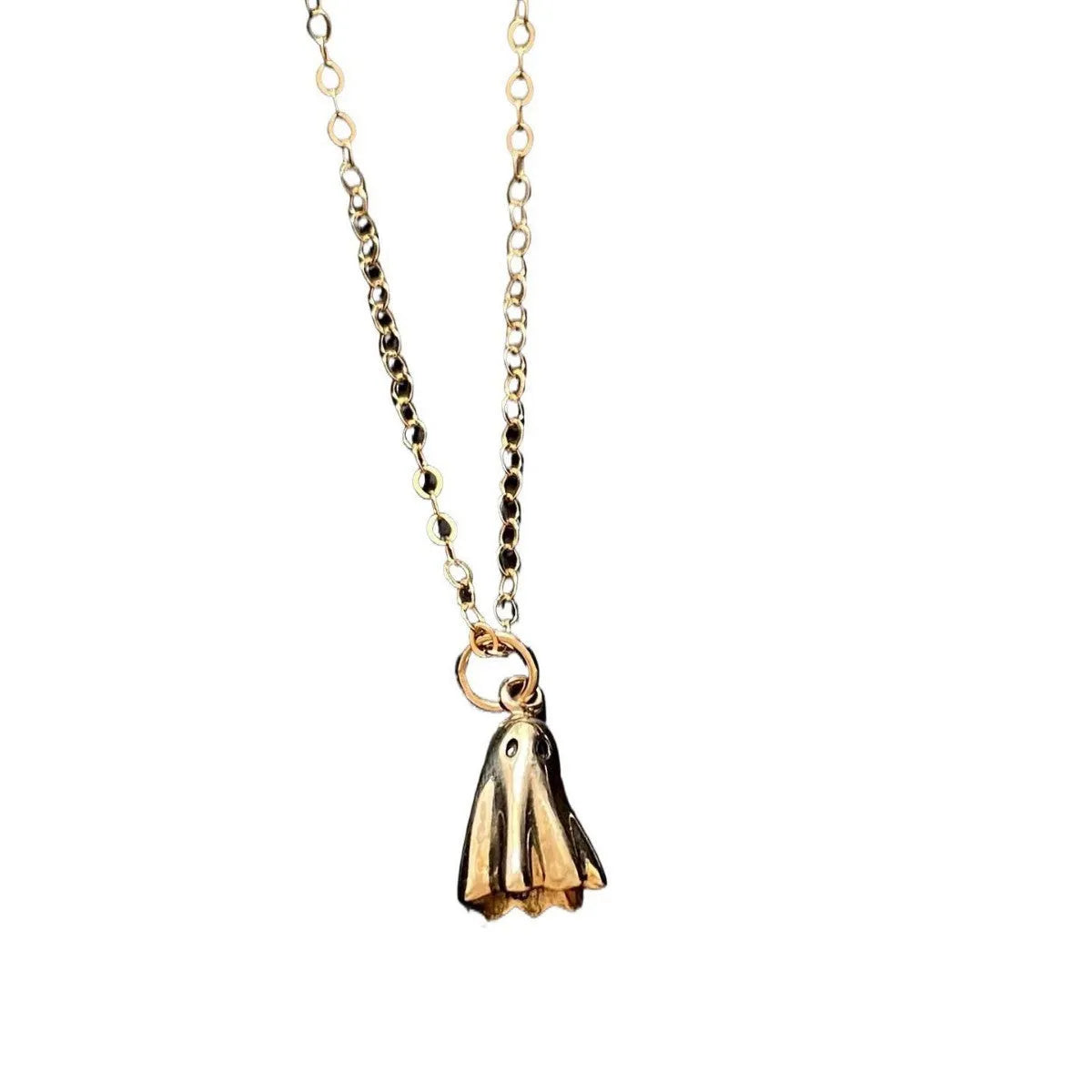 Ghost pendant necklace with titanium steel design on stainless steel twisted chain