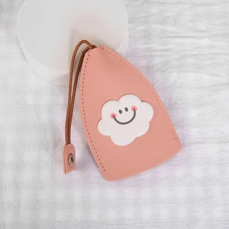 Colourful cartoon pull-out key case for car keys with PU leather construction