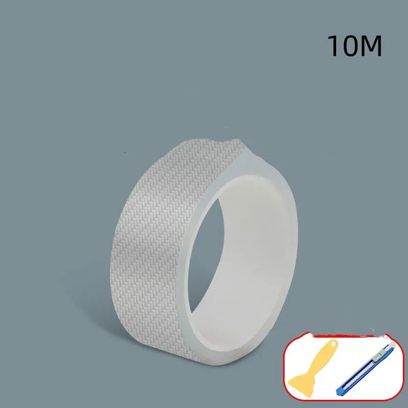 Carbon fibre automotive protection strip roll for car door edges and thresholds