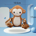 Monkey and lion plush squeaky dog toys bundle with stuffing-free construction for medium large dogs