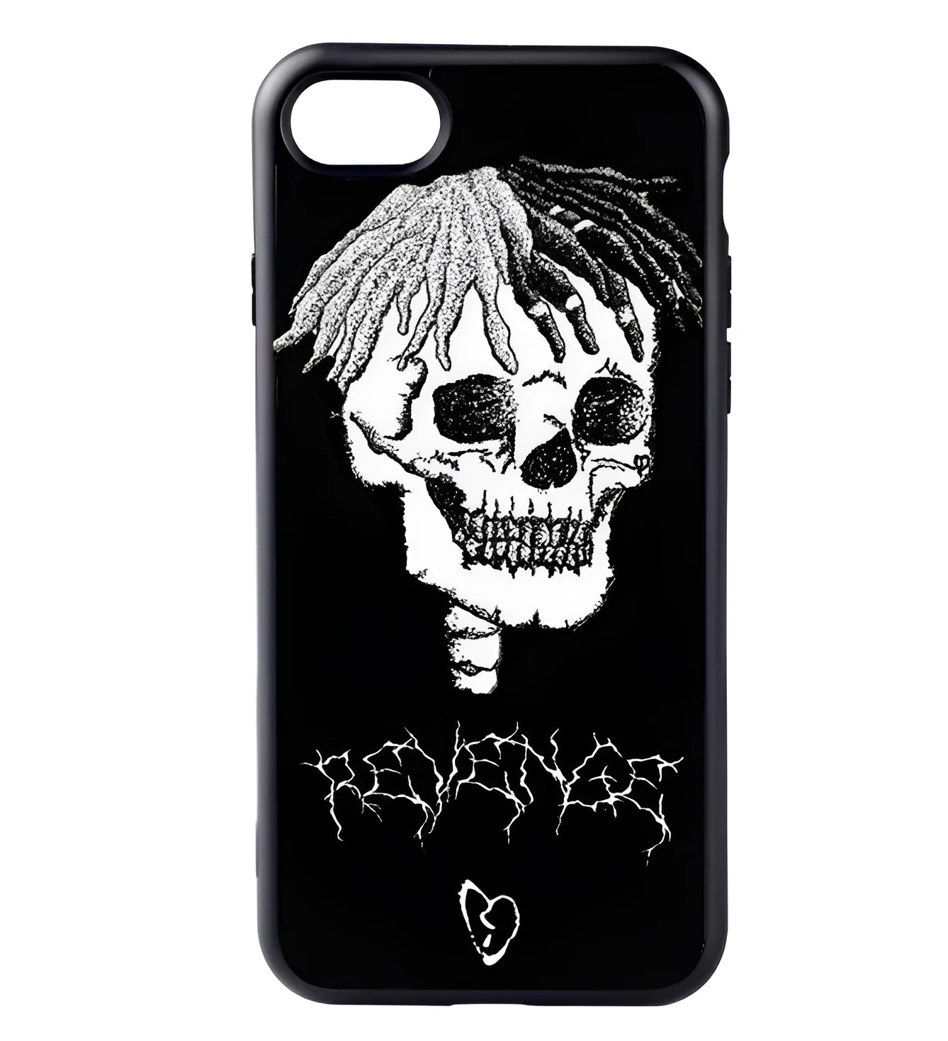 Compatible half-wrapped iPhone case with Xxxtentacion patterned design in transparent matte finish.