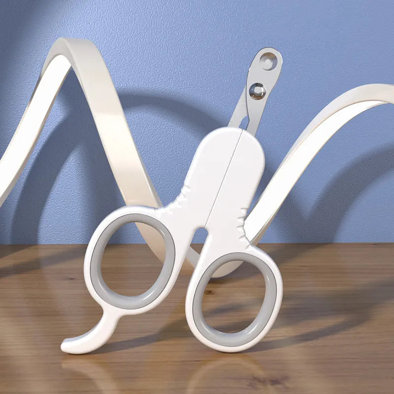 Professional pet nail clippers with curved 20º tips and ergonomic rubber handle for cats and small dogs