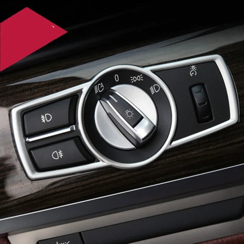 Silver ABS headlight frame decorative strip sticker for BMW dashboard modification