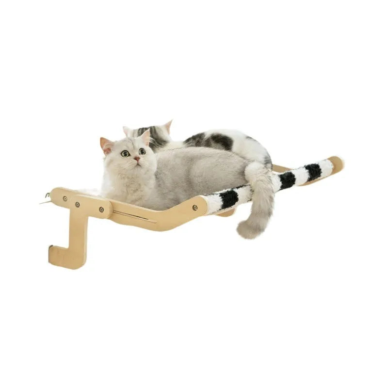 Wooden cat hanging bed in black and white colour 60x21.5x39.5cm