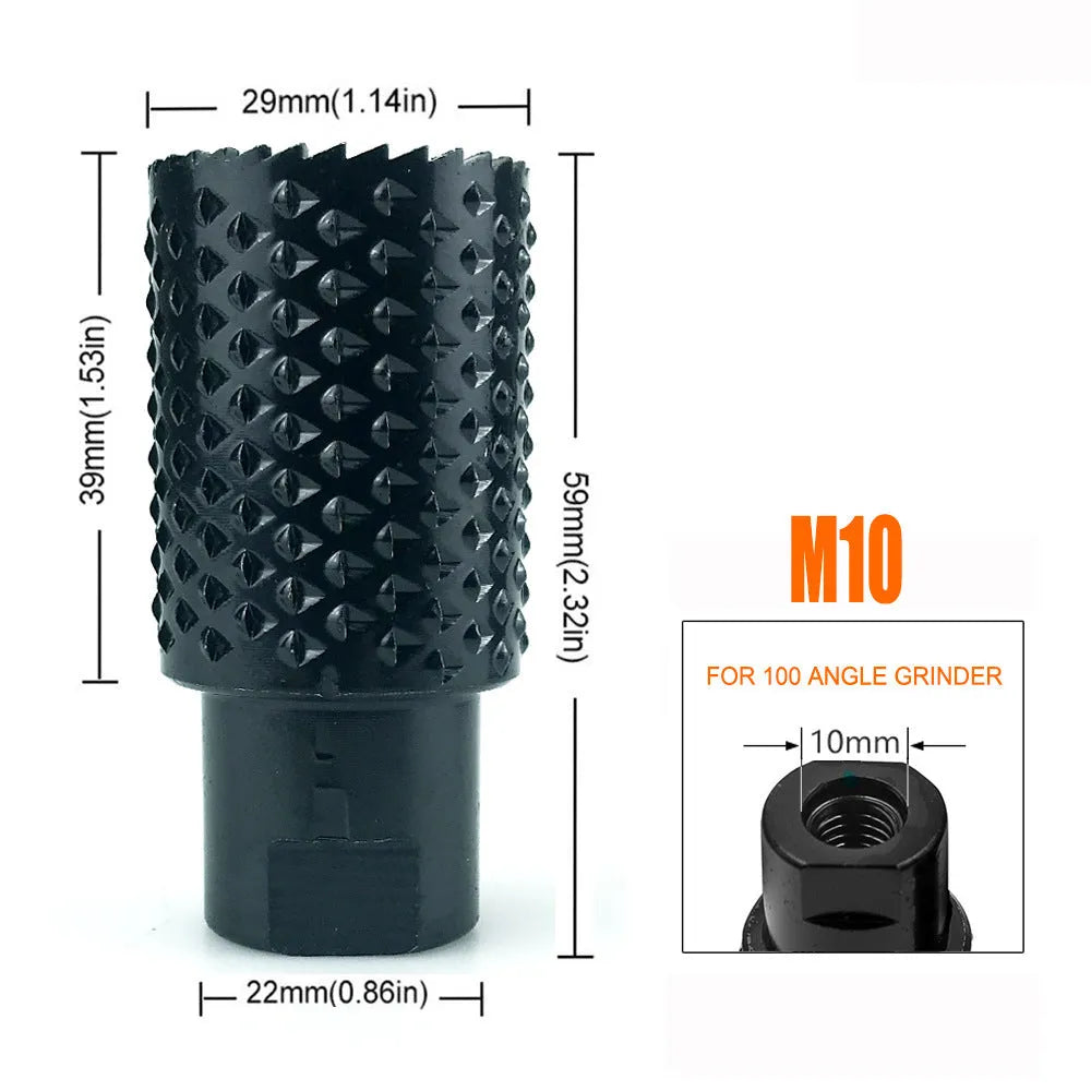 Metal spherical angle grinder grinding head with M10 and M14 threads