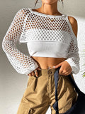 Mesh shirt with a hollowed navel design in a choice of colours including army green, black, and white.