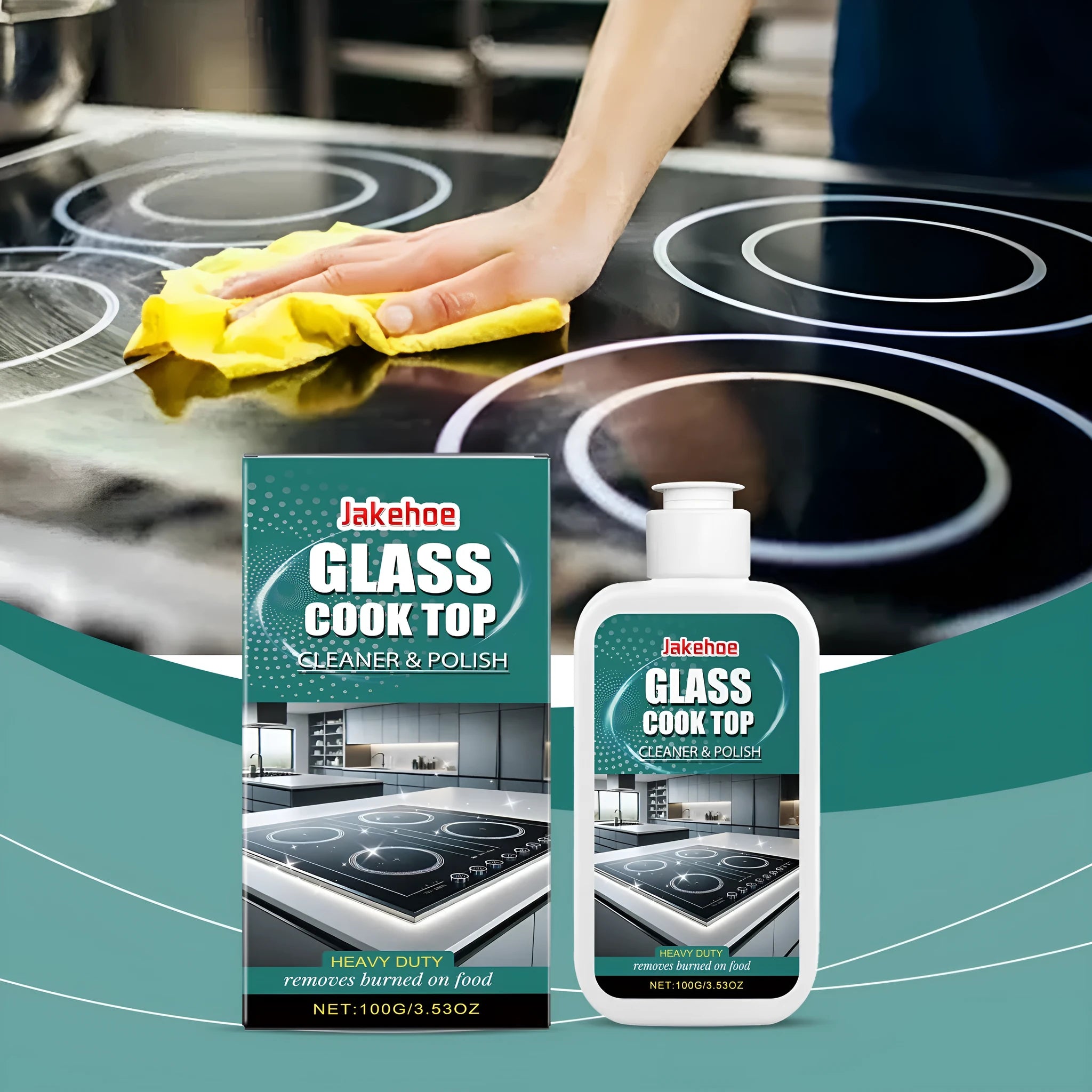 Glass stovetop cleaning polish 100g liquid in container