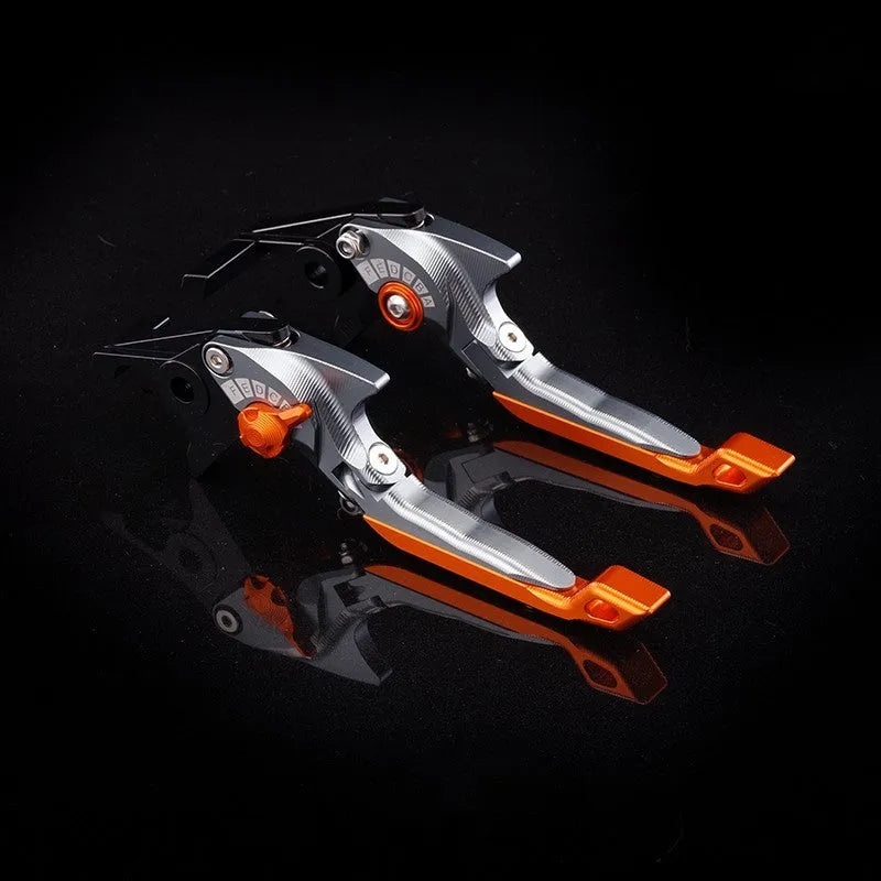 Adjustable anodised aluminium horn handle motorcycle clutch lever in multiple colour options
