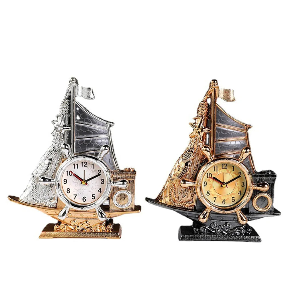 Creative bedroom alarm clock in gold or silver finish with plastic construction