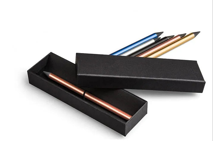 Inkless metal pen with alloy steel nib in choice of five metallic colours