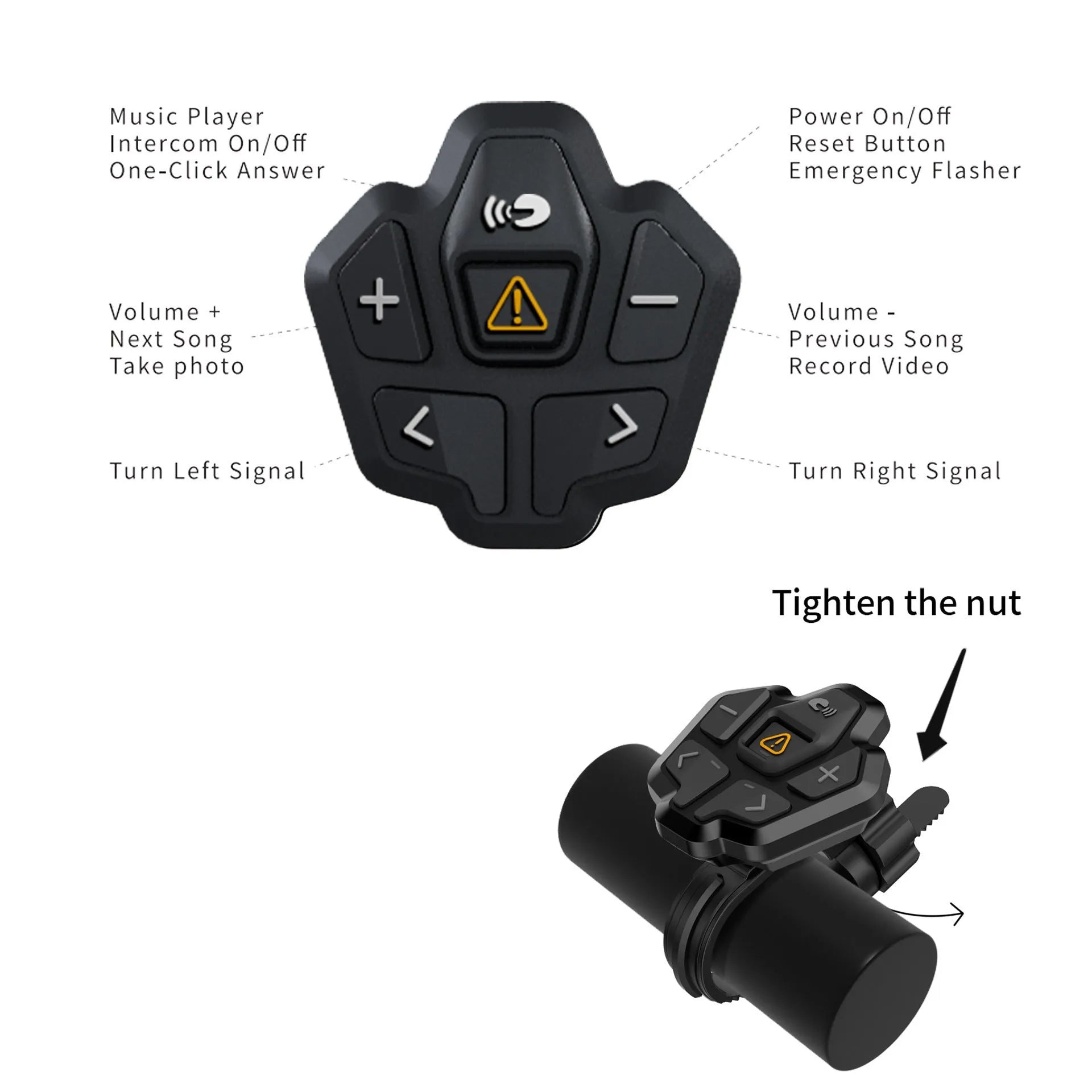 Black and grey smart cycling helmet with integrated Bluetooth safety warning lights on the rear.