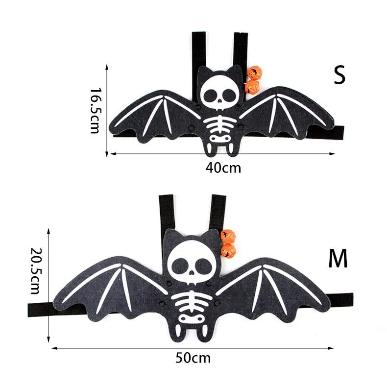 Halloween felt batwing costume for cats in multiple colour options