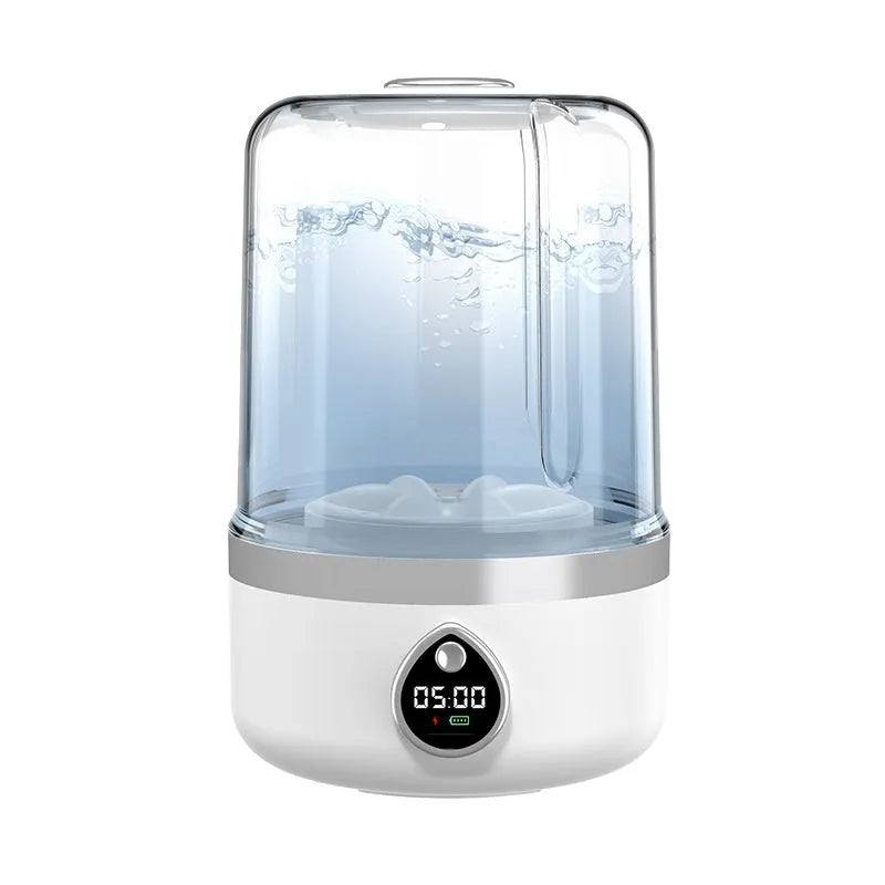 Portable white plastic USB-powered mini washing machine with compact dimensions