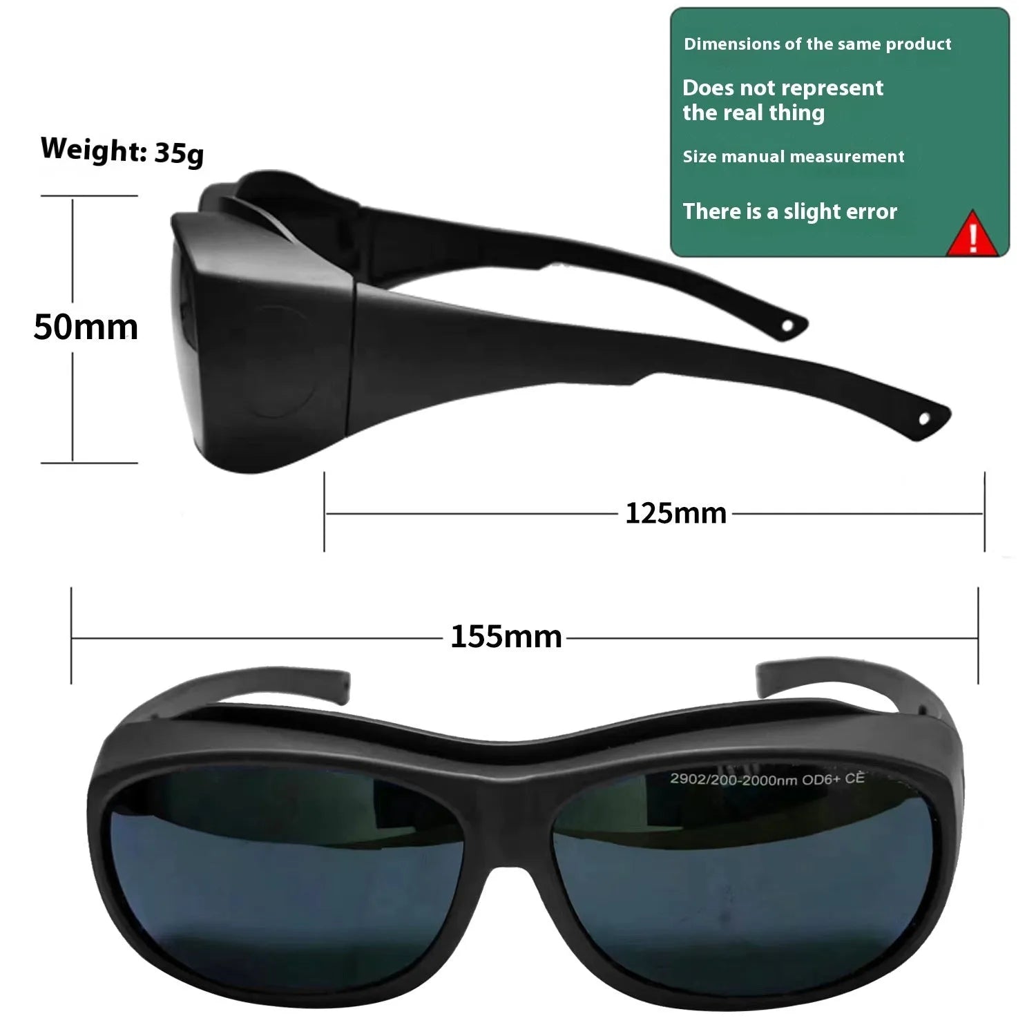 PC laser protection goggles for photon skin rejuvenation with 200-2000nm optical filtering