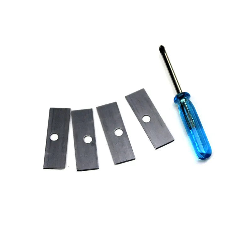 Four holes pencil sharpener bulk pack with geometric plastic design and screwdriver