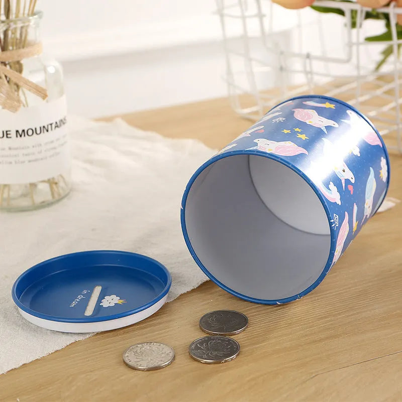 Creative metal piggy bank with British style design, 85mm x 85mm x 102mm, random colour option