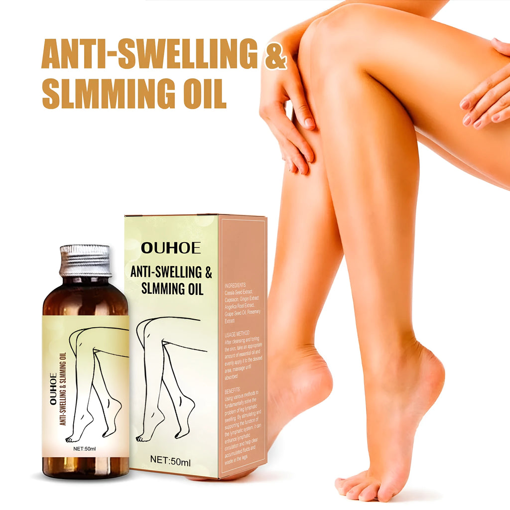 50ml bottle of moisturising essential oil with six extracts for body skin care and leg massage