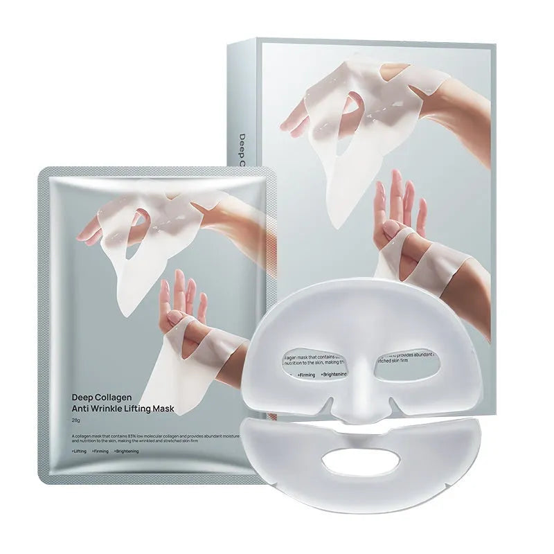 Collagen anti-wrinkle moisturising face mask with 28ml serum in single piece packaging
