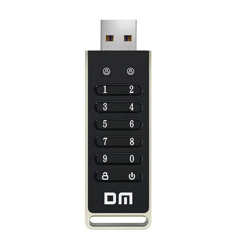 Metal fingerprint security USB flash drive with 64GB capacity and USB 3.0 interface
