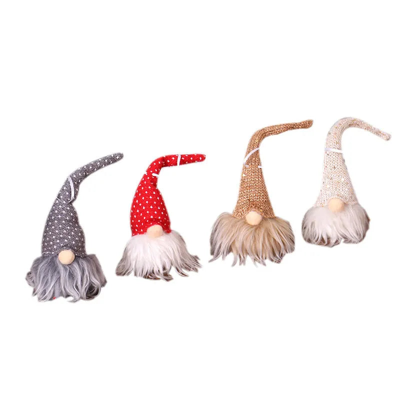 Christmas Forester Gnome LED light hanging decoration handmade Swedish 8x20cm Beige