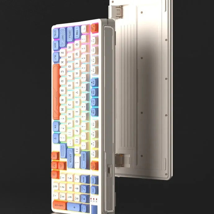 Plastic desktop computer keyboard with ABS construction in four colour options