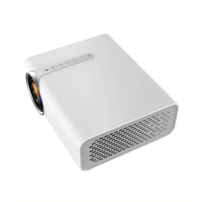 YG530 mini mobile phone projector in black or white with wireless connectivity and LED lens