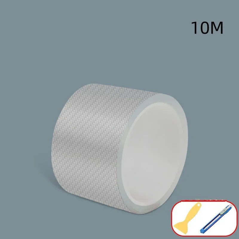 Carbon fibre automotive protection strip roll for car door edges and thresholds
