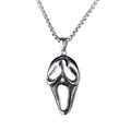 Men's silver skull pendant necklace with stainless steel chain in six sports style designs