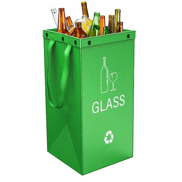 Blue 40-litre reusable PP plastic bin bag with dimensions 30cm wide by 50cm high.