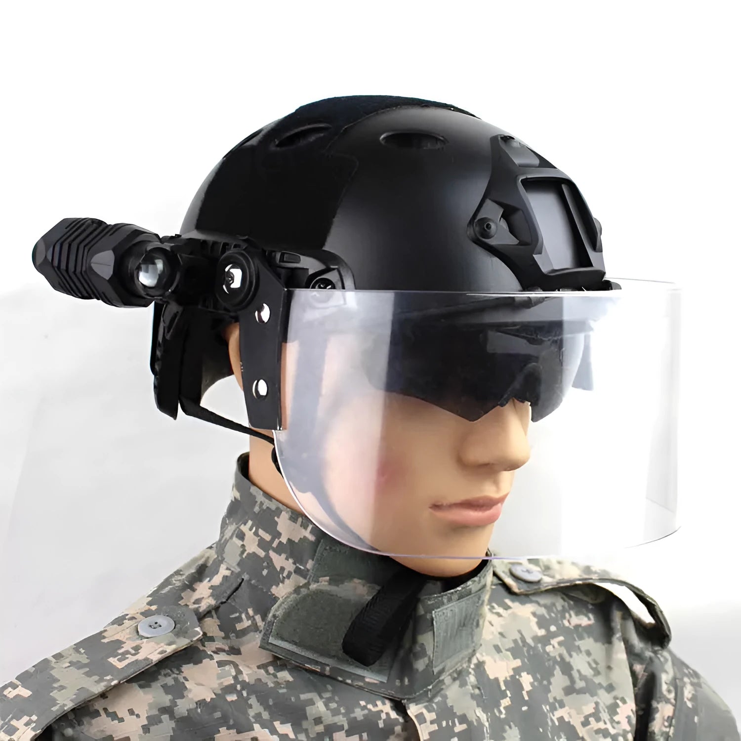 Transparent windproof sports mask with explosion-proof PC construction measuring 30x15cm