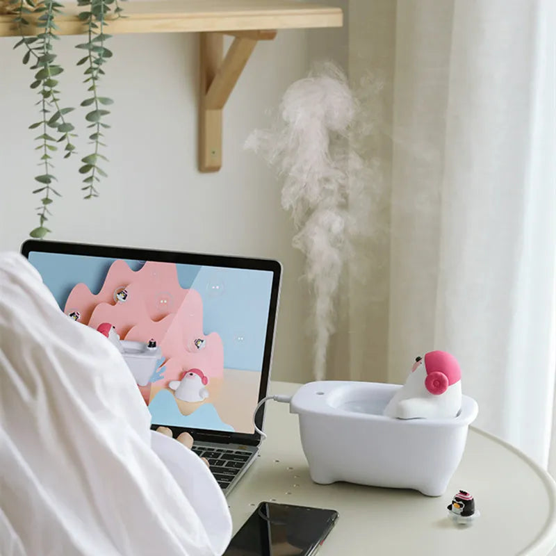 White polar bear shaped USB air humidifier with water tank