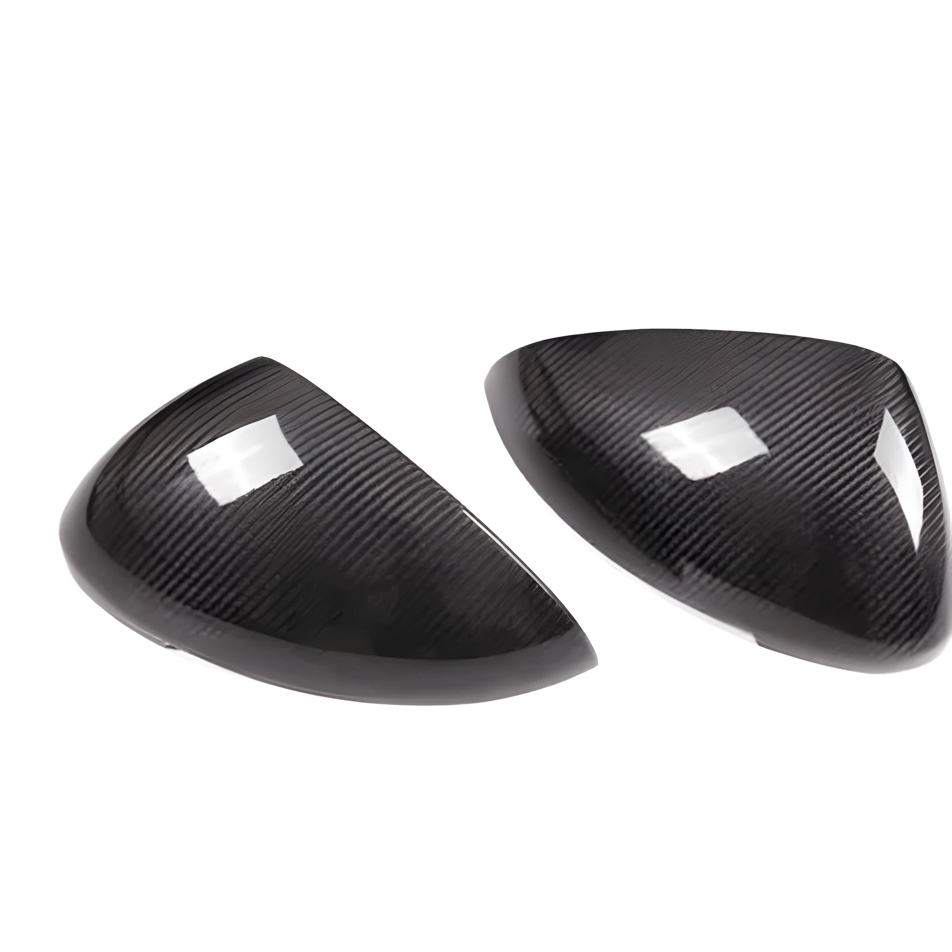 Pair of true carbon fibre rearview mirror covers for Porsche Macan in Blakc colour