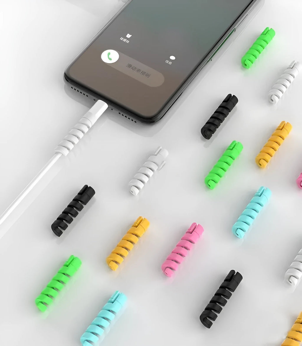 Plastic charging cable protector 3.5cm strain relief for phone charger cable in black colour