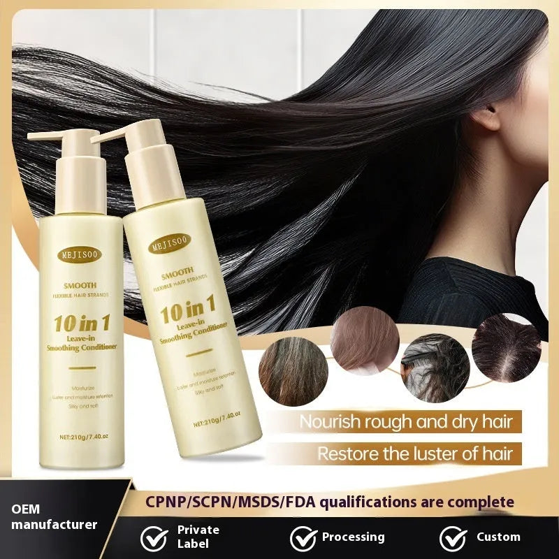 Wash-free soft 10-in-1 hair conditioner bottle, 210g, for moisturising and nourishing hair.