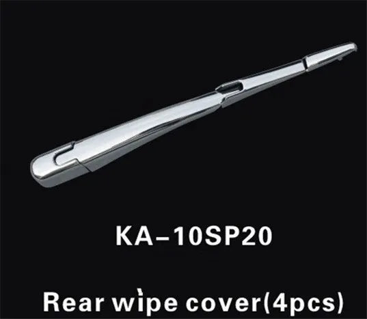 Four silvery ABS plastic rear window wiper cover trims for 2010 Hyundai models.