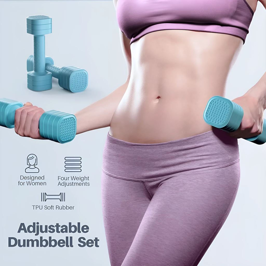 Detachable pink dumbbells for women's fitness with ABS plastic construction