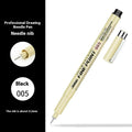 Syringe-style technical drawing needle pen with black waterproof ink for cartoon design and illustration