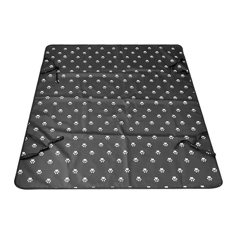 Water resistant cloth car pet mat for rear seat protection with dog footprint design