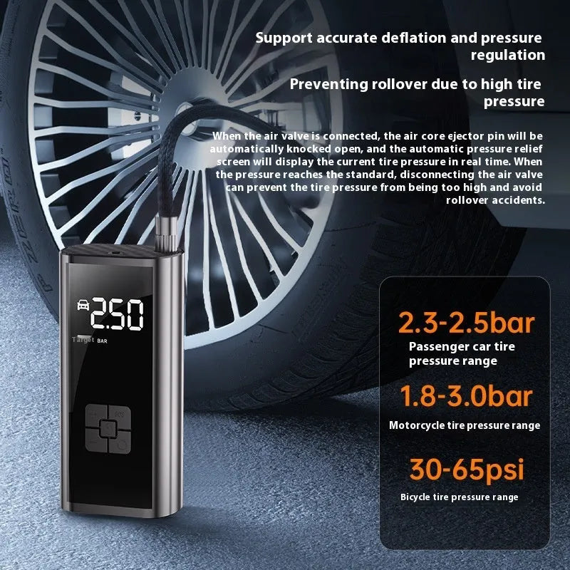 Vehicle electric charging cylinder ABS air pump with lighting and USB charging port on car floor