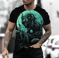 Retro 3D animal print men's short-sleeved T-shirt in Bird Eye polyester fabric